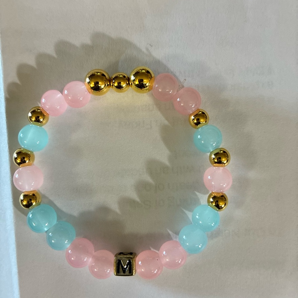 Gold and Pastel Beaded Bracelet